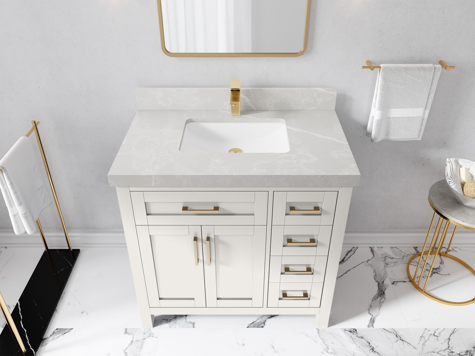 Cambridge 36 in. W x 22 in. D Single Center Sink Bathroom Vanity
