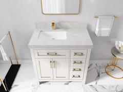 Cambridge 36 in. W x 22 in. D Left Offset Sink Bathroom Vanity - photo 32