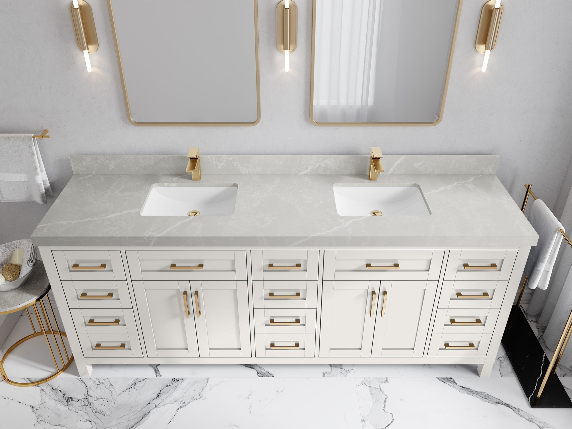 Cambridge 84 in. W x 22 in. D Double Sink Bathroom Vanity