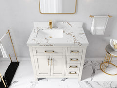 Cambridge 36 in. W x 22 in. D Left Offset Sink Bathroom Vanity - photo 36