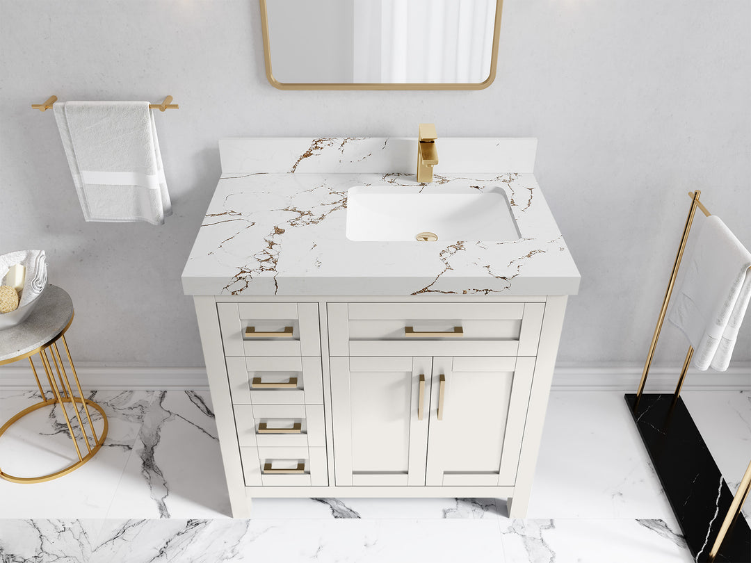 Cambridge 36 in. W x 22 in. D Right Offset Sink Bathroom Vanity