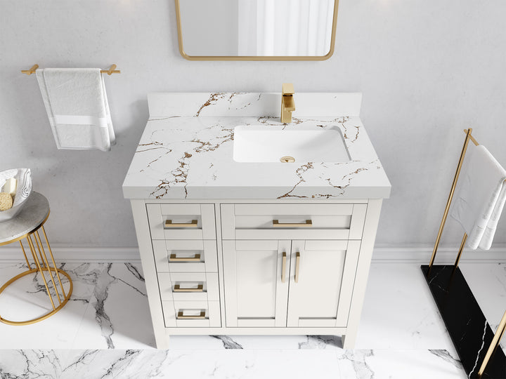Cambridge 36 in. W x 22 in. D Right Offset Sink Bathroom Vanity - photo 44