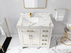 Cambridge 36 in. W x 22 in. D Left Offset Sink Bathroom Vanity - photo 38