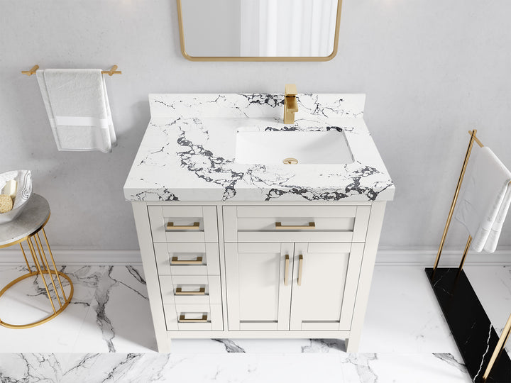 Cambridge 36 in. W x 22 in. D Right Offset Sink Bathroom Vanity - photo 48