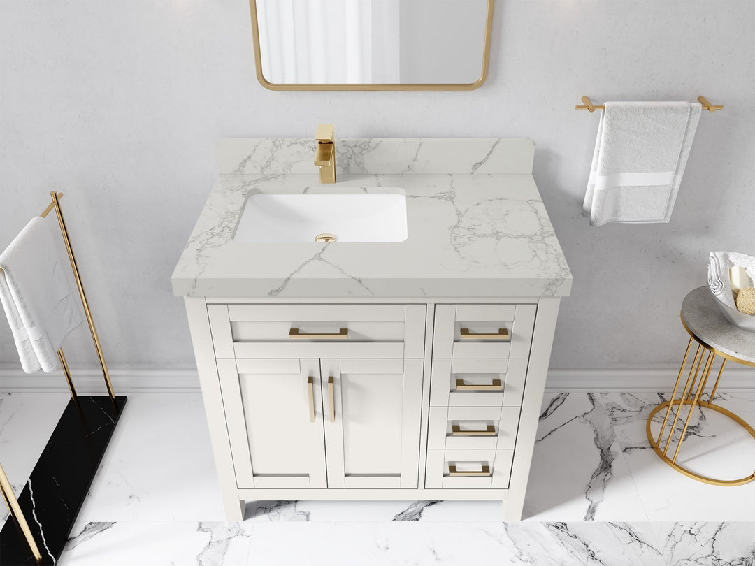 Cambridge 36 in. W x 22 in. D Left Offset Sink Bathroom Vanity