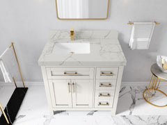 Cambridge 36 in. W x 22 in. D Left Offset Sink Bathroom Vanity - photo 42