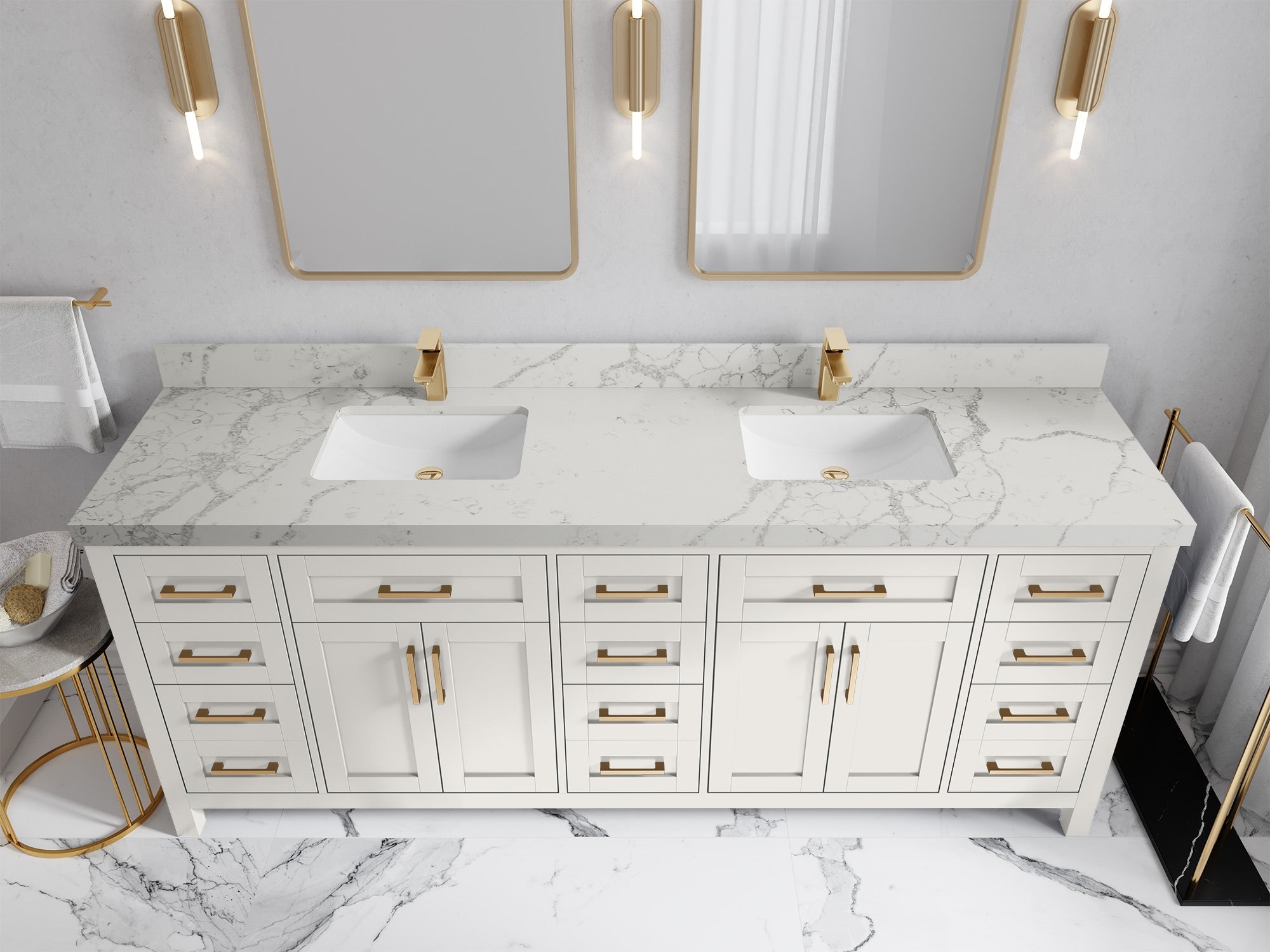 Cambridge 84 in. W x 22 in. D Double Sink Bathroom Vanity