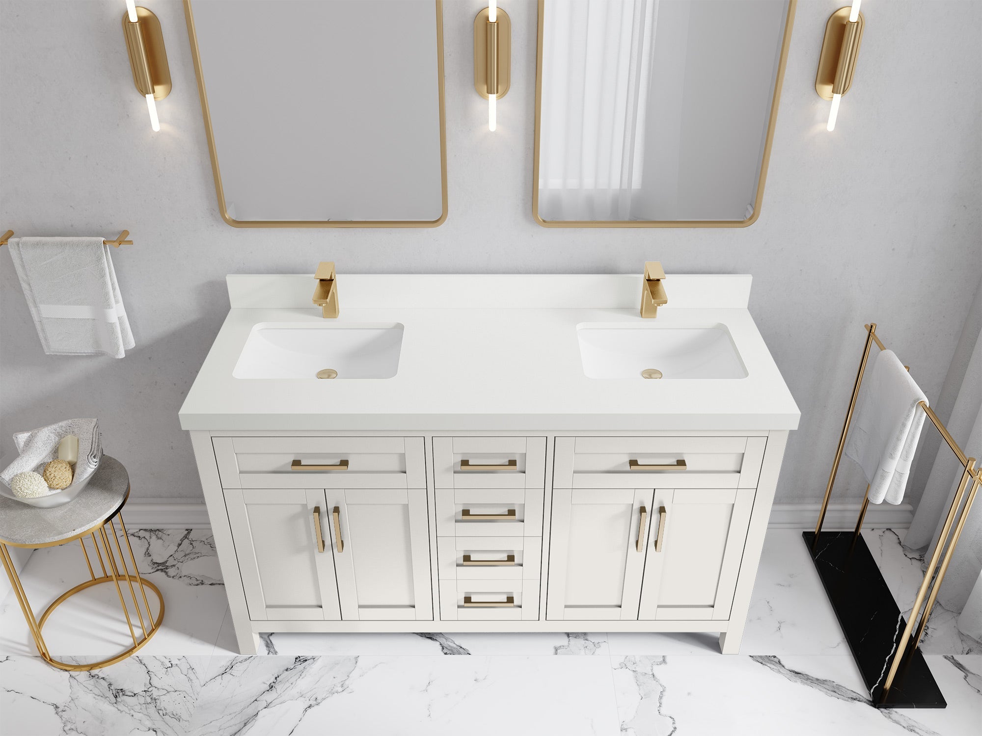 Cambridge 60 in. W x 22 in. D Double Sink Bathroom Vanity