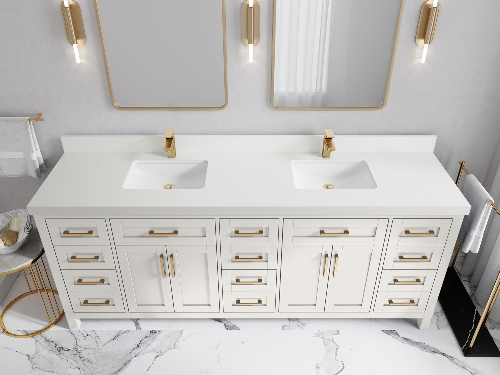 Cambridge 84 in. W x 22 in. D Double Sink Bathroom Vanity