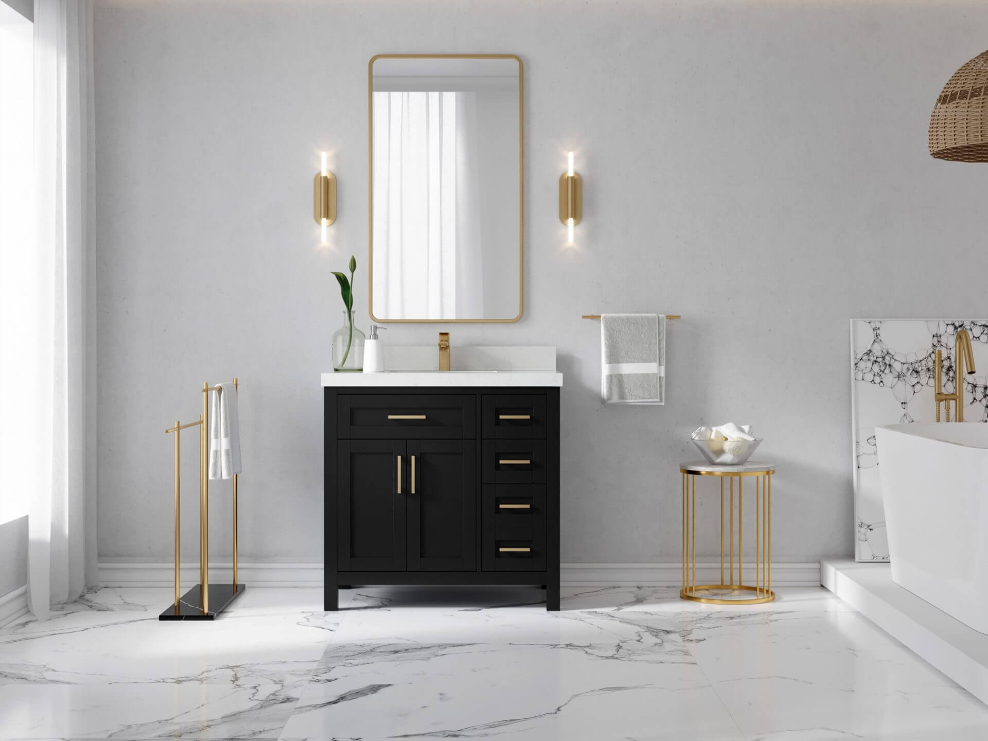 Cambridge 36 in. W x 22 in. D Center Sink Bathroom Vanity