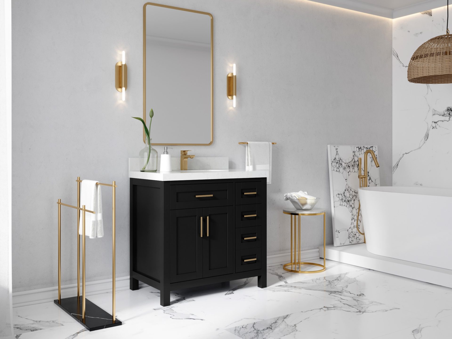 Cambridge 36 in. W x 22 in. D Center Sink Bathroom Vanity