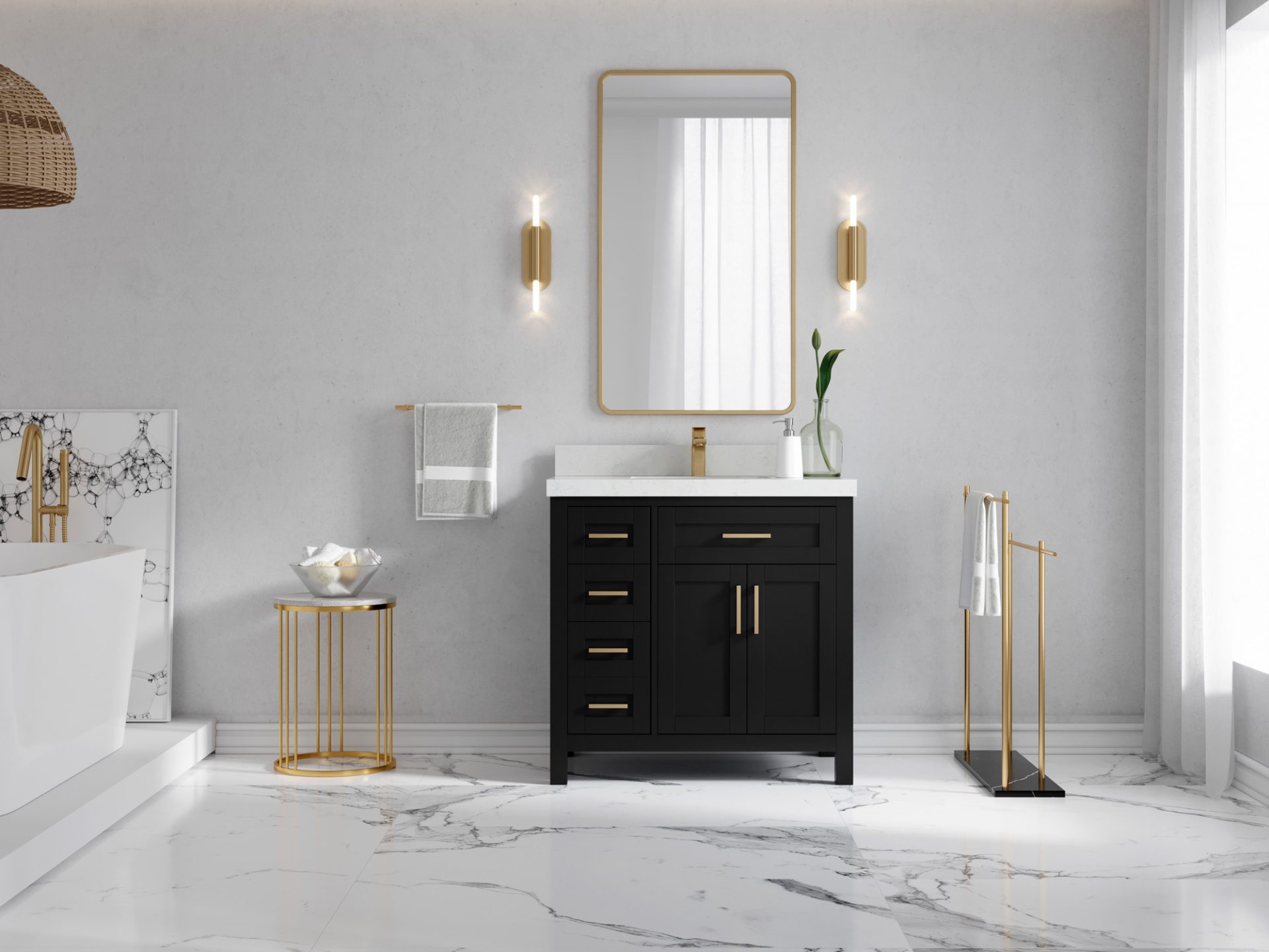 Cambridge 36 in. W x 22 in. D Center Sink Bathroom Vanity