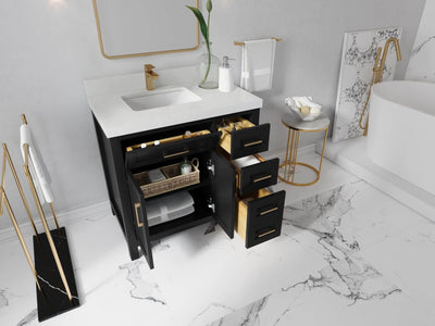 Cambridge 36 in. W x 22 in. D Left Offset Sink Bathroom Vanity