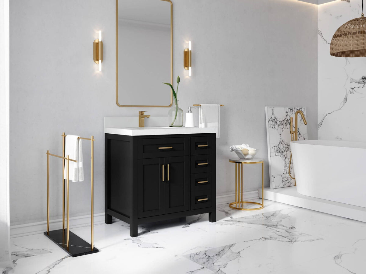 Cambridge 36 in. W x 22 in. D Left Offset Sink Bathroom Vanity