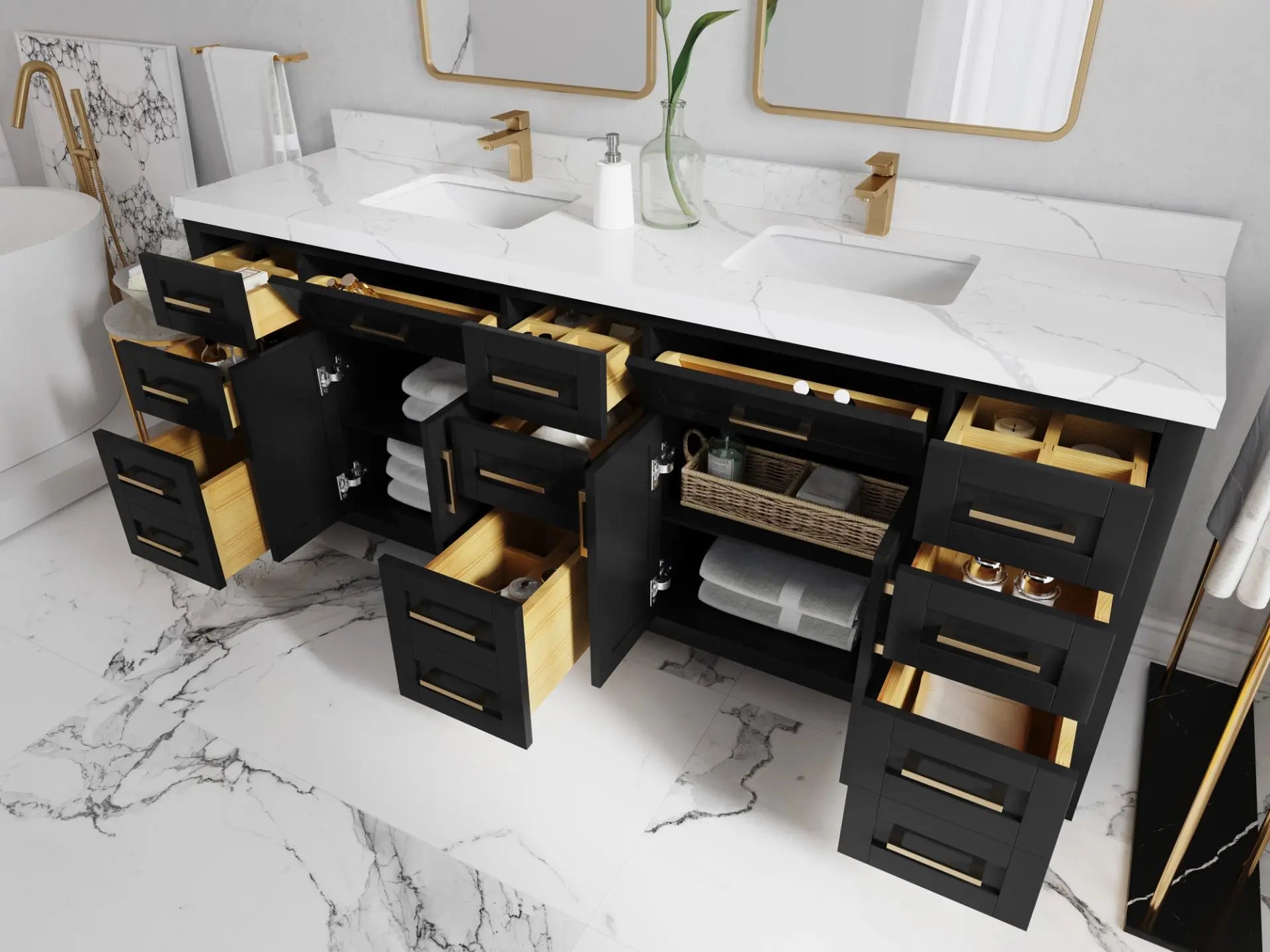 Cambridge 84 in. W x 22 in. D Double Sink Bathroom Vanity