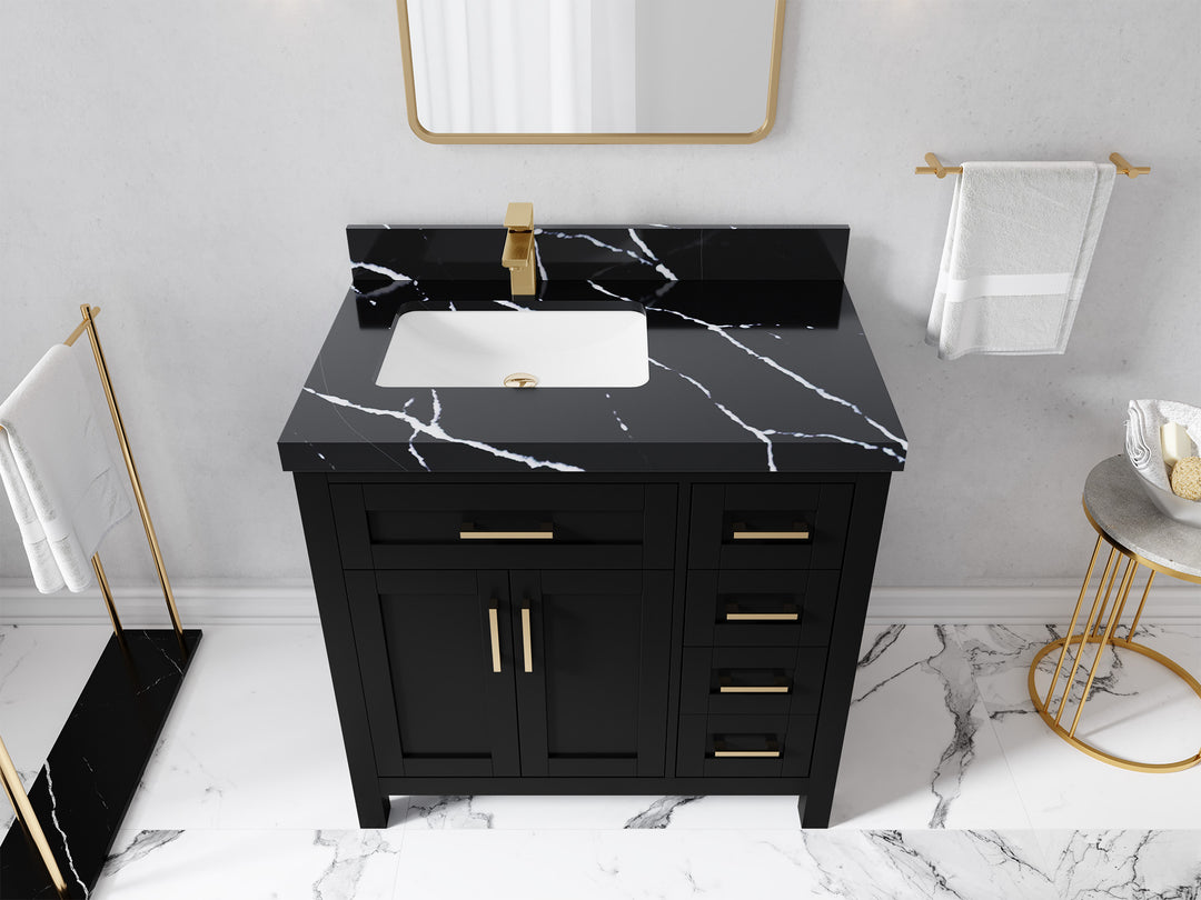Cambridge 36 in. W x 22 in. D Left Offset Sink Bathroom Vanity