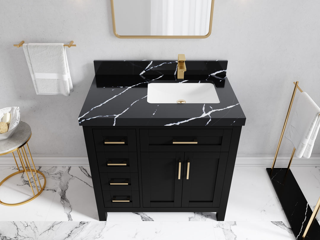 Cambridge 36 in. W x 22 in. D Right Offset Sink Bathroom Vanity