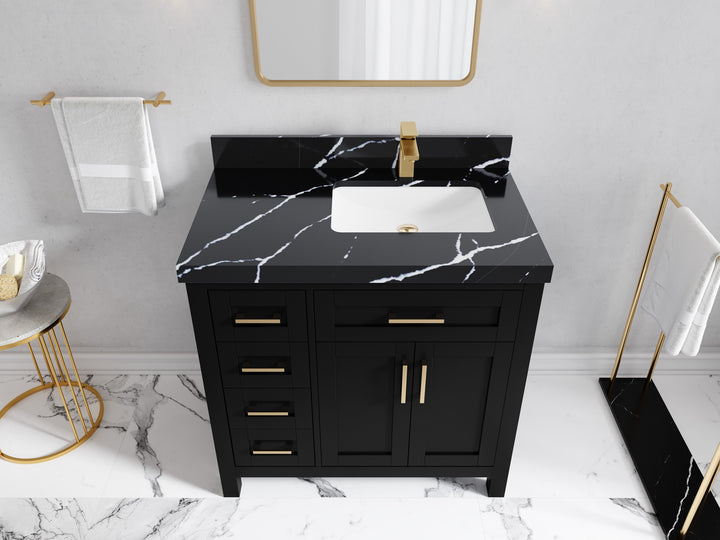 Cambridge 36 in. W x 22 in. D Right Offset Sink Bathroom Vanity - photo 16