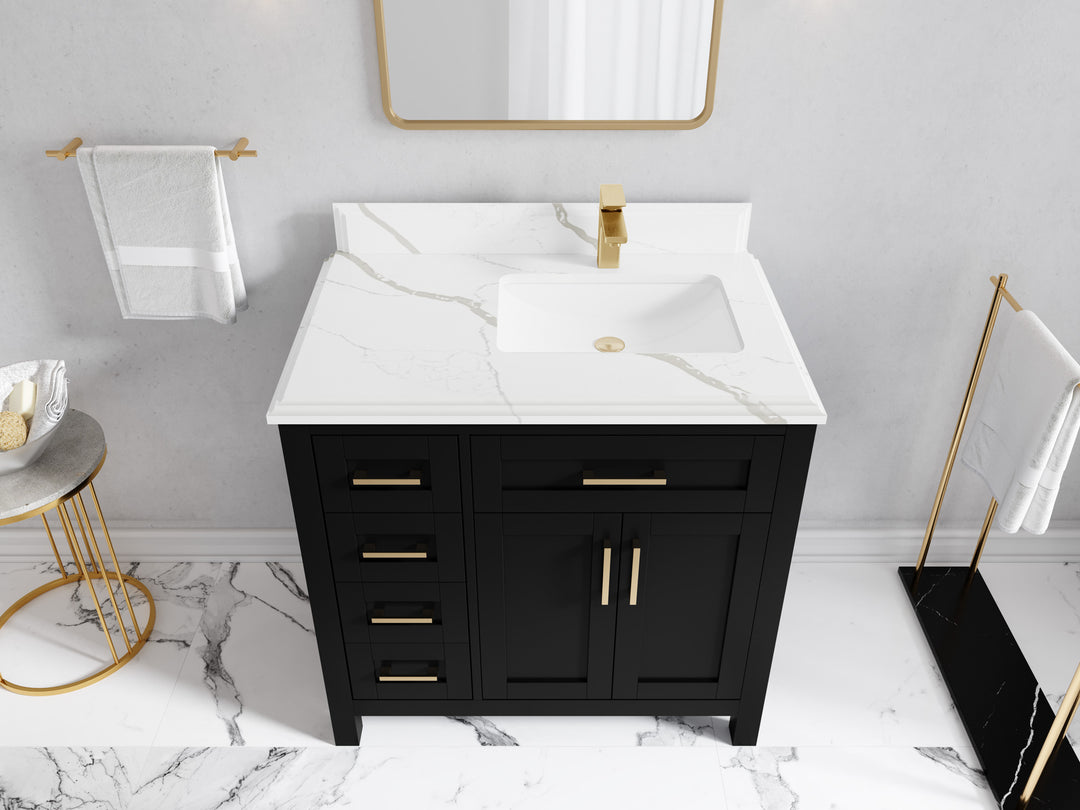 Cambridge 36 in. W x 22 in. D Right Offset Sink Bathroom Vanity