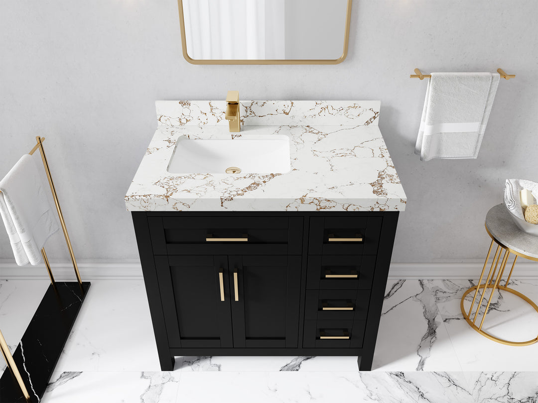 Cambridge 36 in. W x 22 in. D Left Offset Sink Bathroom Vanity