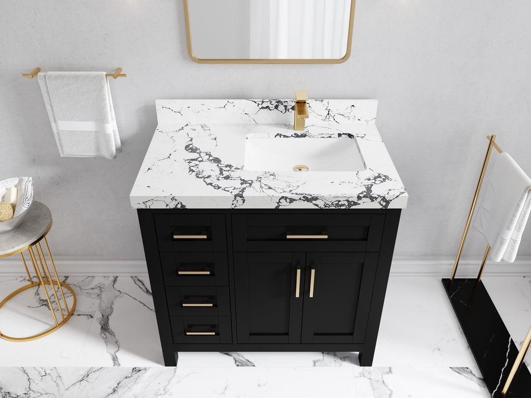 Cambridge 36 in. W x 22 in. D Right Offset Sink Bathroom Vanity