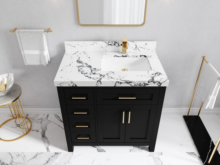Cambridge 36 in. W x 22 in. D Right Offset Sink Bathroom Vanity - photo 48