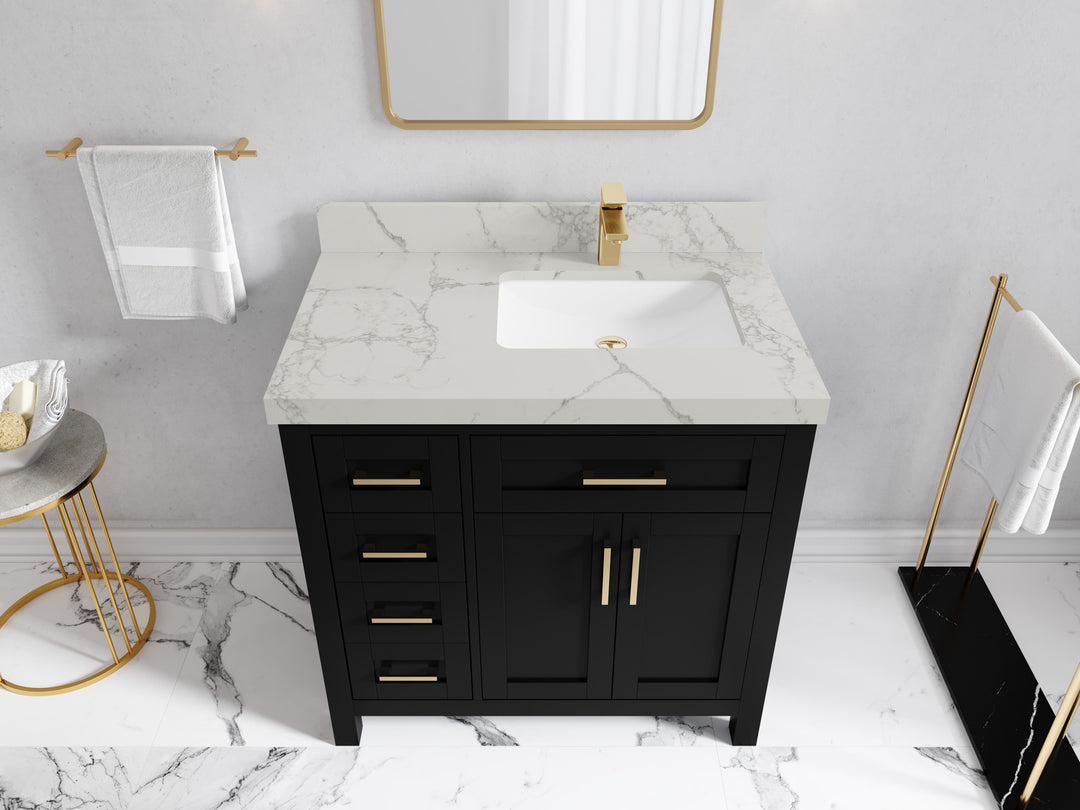 Cambridge 36 in. W x 22 in. D Right Offset Sink Bathroom Vanity