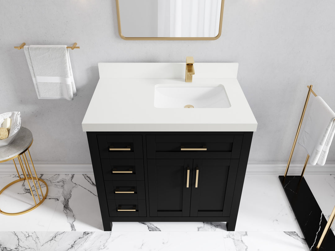 Cambridge 36 in. W x 22 in. D Right Offset Sink Bathroom Vanity