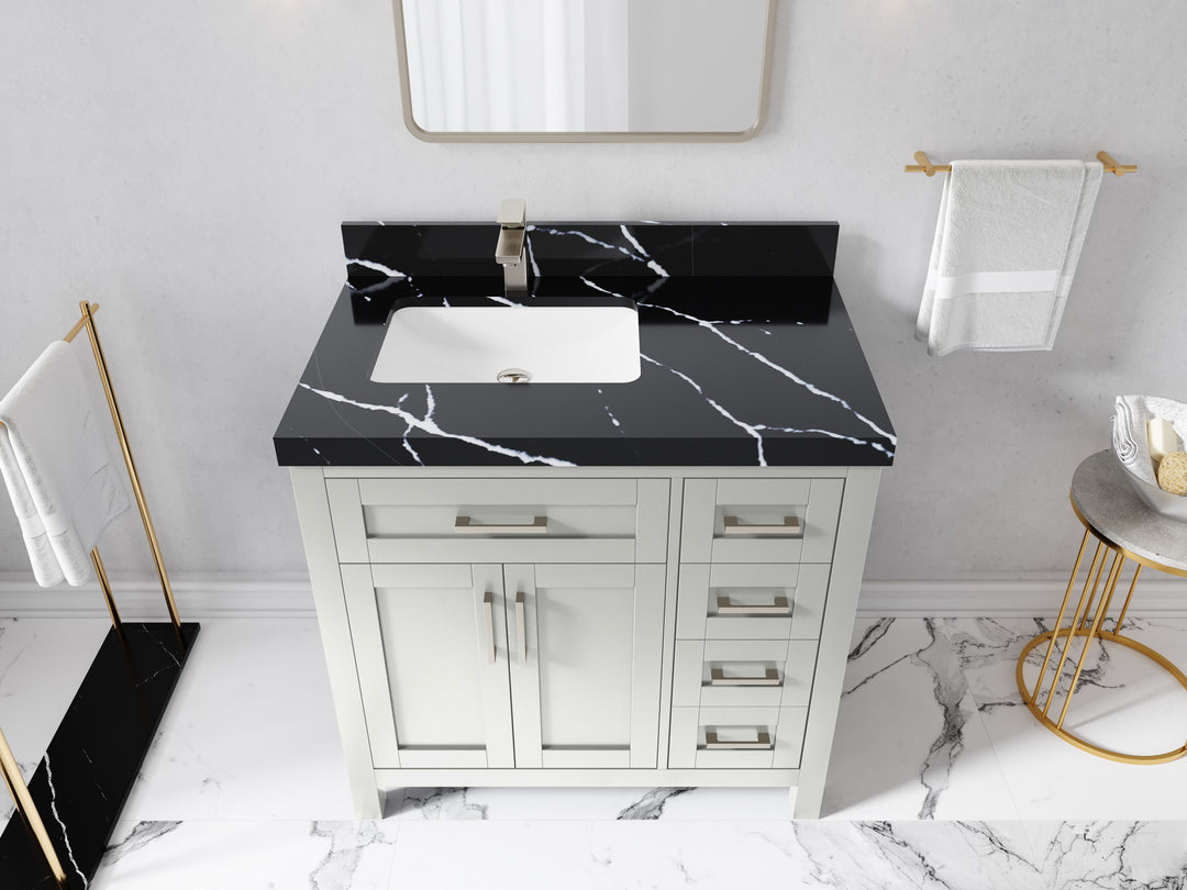 Cambridge 36 in. W x 22 in. D Left Offset Sink Bathroom Vanity