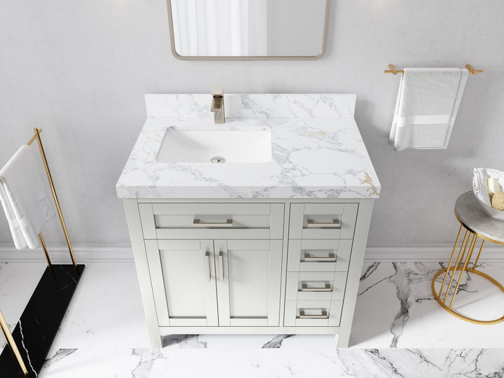 Cambridge 36 in. W x 22 in. D Left Offset Sink Bathroom Vanity - photo 23