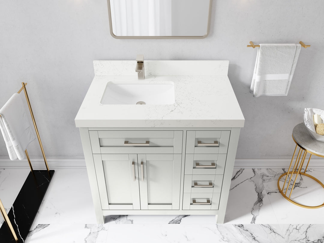 Cambridge 36 in. W x 22 in. D Left Offset Sink Bathroom Vanity