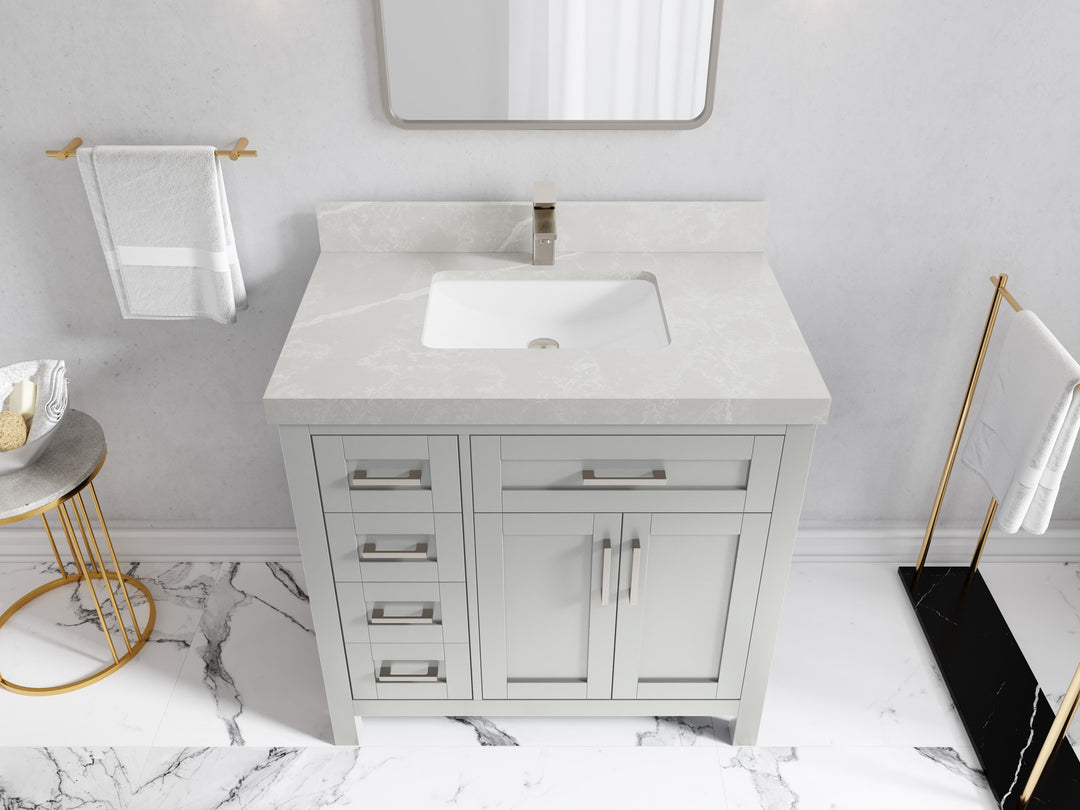Cambridge 36 in. W x 22 in. D Right Offset Sink Bathroom Vanity