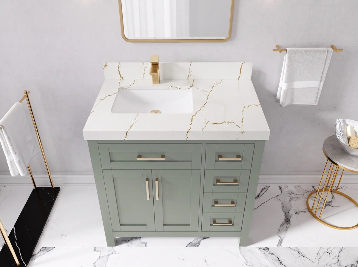 Cambridge 36 in. W x 22 in. D Left Offset Sink Bathroom Vanity