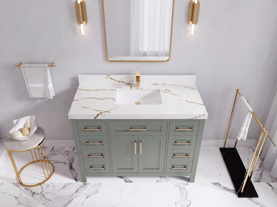 Cambridge 48 in. W x 22 in. D Single Sink Bathroom Vanity | 
              
                Evergreen
                
                  
             - CAM_EGN_WHQZ_48S - photo №43