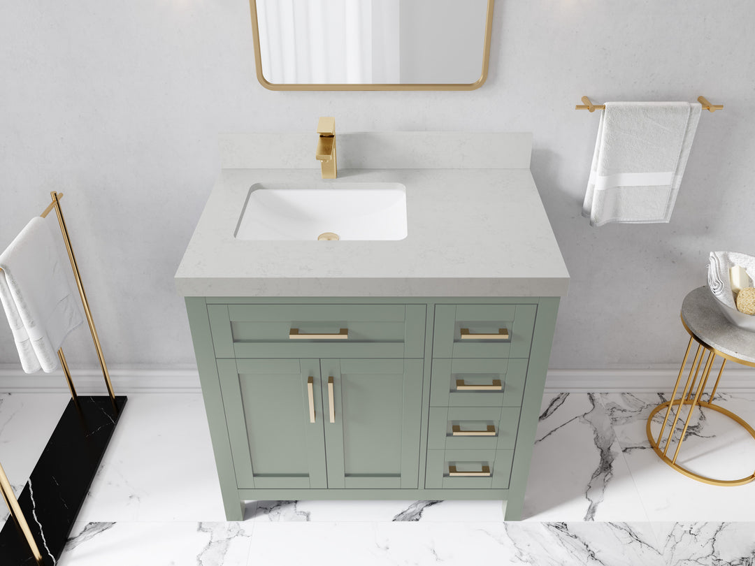 Cambridge 36 in. W x 22 in. D Left Offset Sink Bathroom Vanity