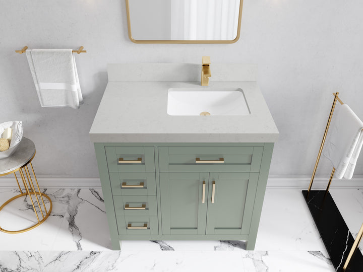 Cambridge 36 in. W x 22 in. D Right Offset Sink Bathroom Vanity - photo 44