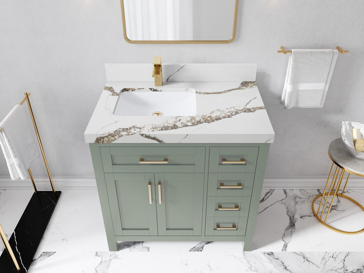 Cambridge 36 in. W x 22 in. D Left Offset Sink Bathroom Vanity - photo 16