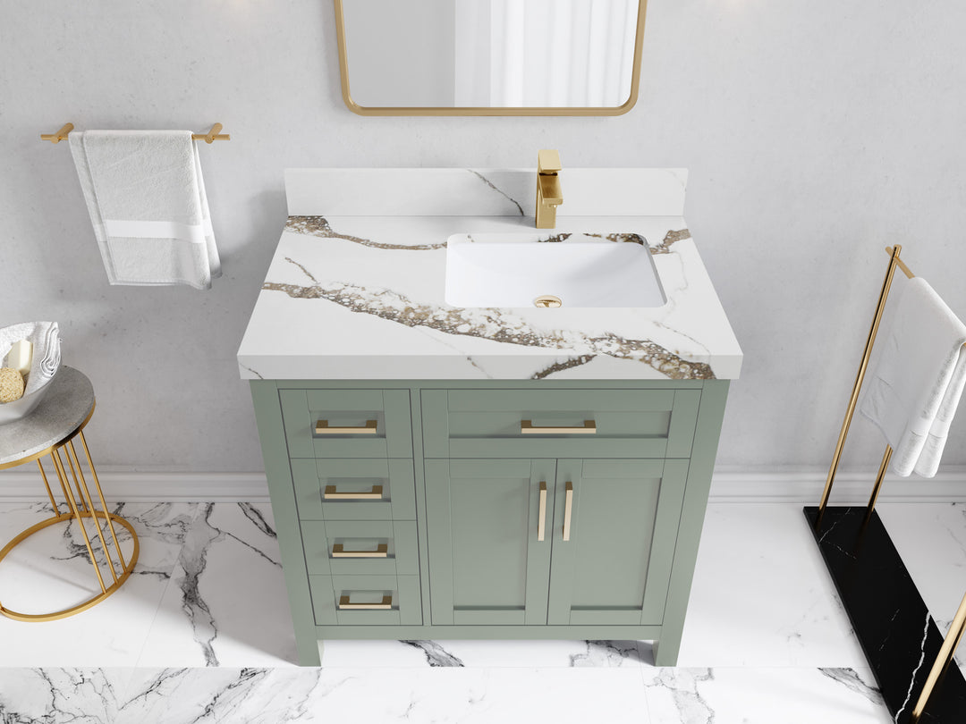 Cambridge 36 in. W x 22 in. D Right Offset Sink Bathroom Vanity