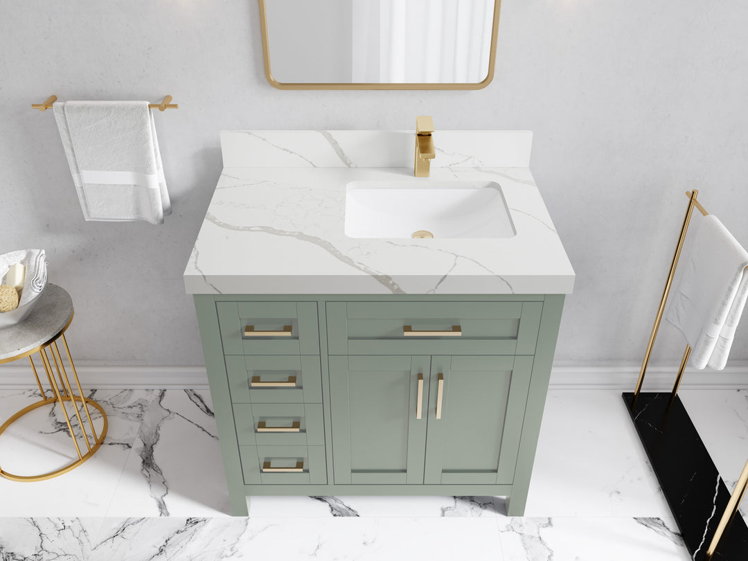 Cambridge 36 in. W x 22 in. D Right Offset Sink Bathroom Vanity