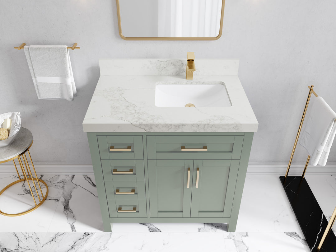 Cambridge 36 in. W x 22 in. D Right Offset Sink Bathroom Vanity