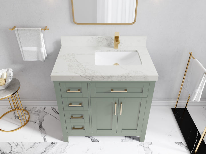 Cambridge 36 in. W x 22 in. D Right Offset Sink Bathroom Vanity - photo 38