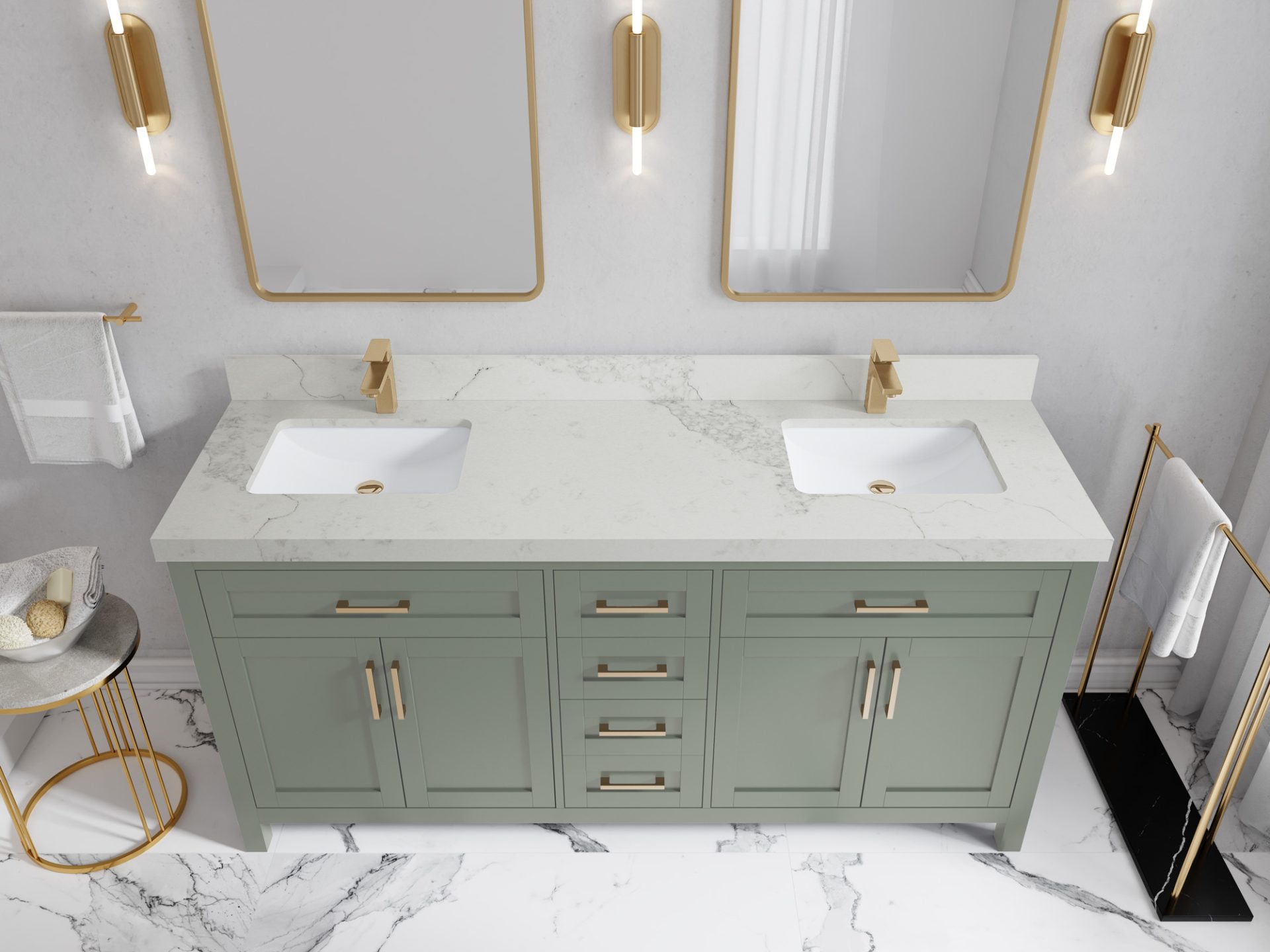Cambridge 72 in. W x 22 in. D Double Sink Bathroom Vanity