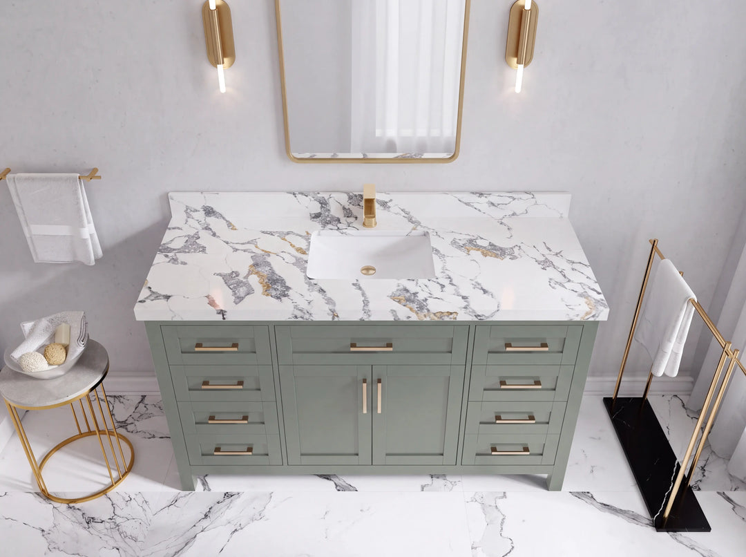 Cambridge 60 in. W x 22 in. D Single Sink Bathroom Vanity | 
              
                Evergreen
                
                  
             - CAM_EGN_WHQZ_60S - photo №48