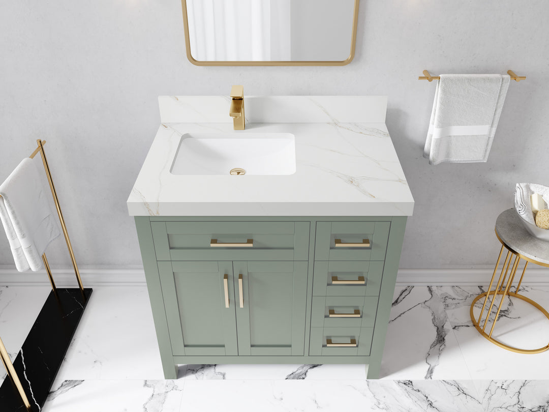Cambridge 36 in. W x 22 in. D Left Offset Sink Bathroom Vanity