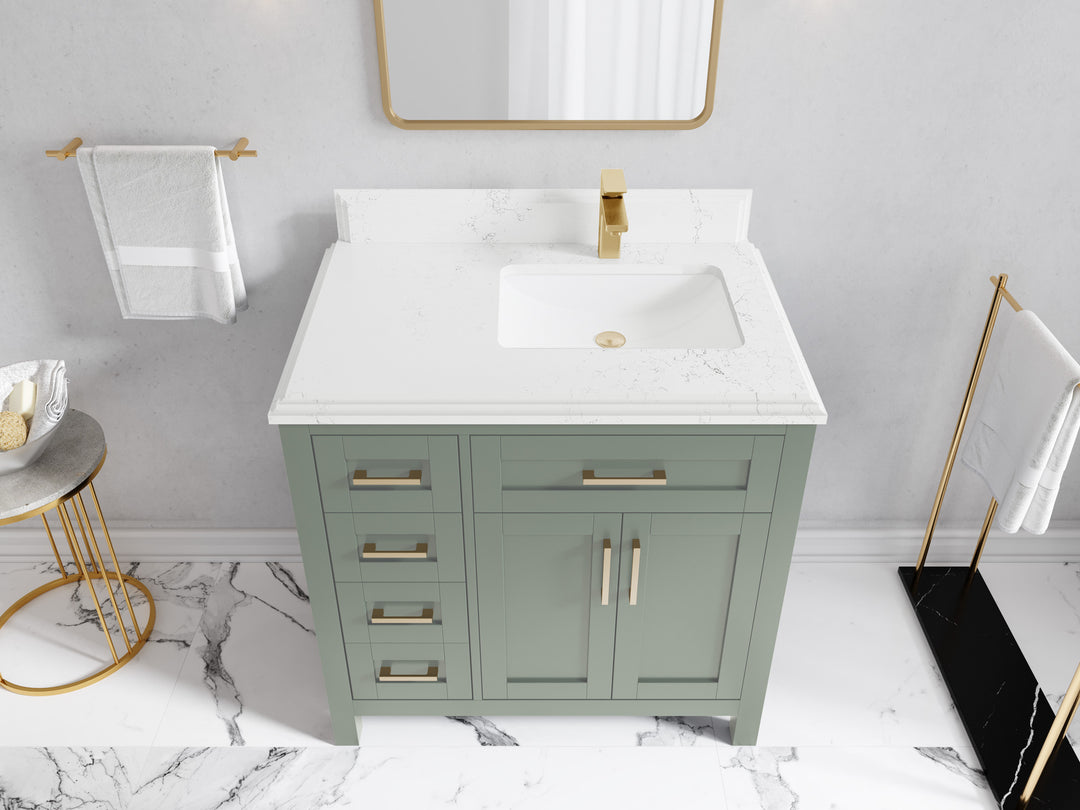 Cambridge 36 in. W x 22 in. D Right Offset Sink Bathroom Vanity