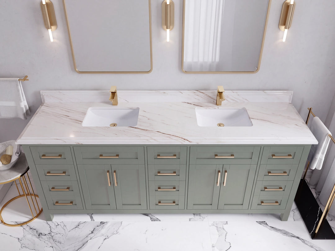 Cambridge 84 in. W x 22 in. D Double Sink Bathroom Vanity | 
              
                Evergreen
                
                  
             - CAM_EGN_WHQZ_84 - photo №44