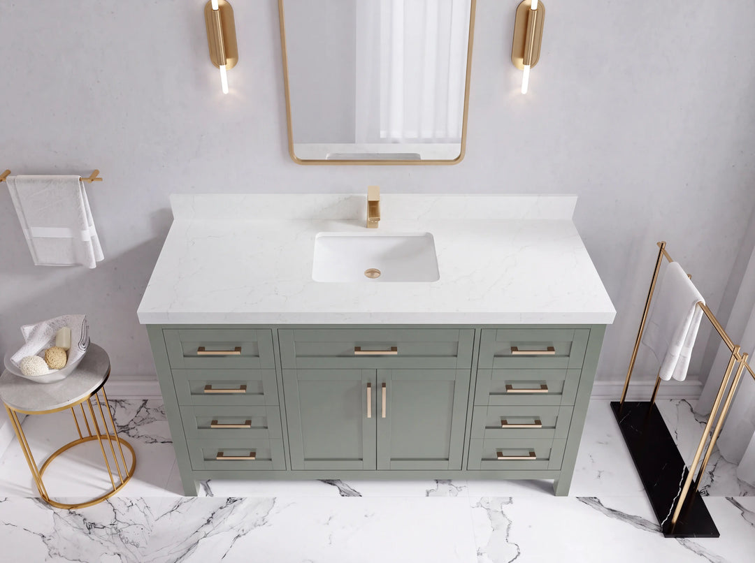 Cambridge 60 in. W x 22 in. D Single Sink Bathroom Vanity | 
              
                Evergreen
                
                  
             - CAM_EGN_WHQZ_60S - photo №44