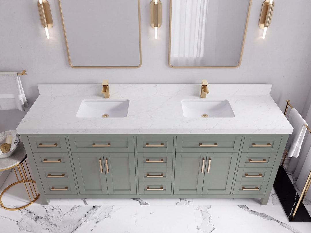 Cambridge 84 in. W x 22 in. D Double Sink Bathroom Vanity | 
              
                Evergreen
                
                  
             - CAM_EGN_WHQZ_84 - photo №47