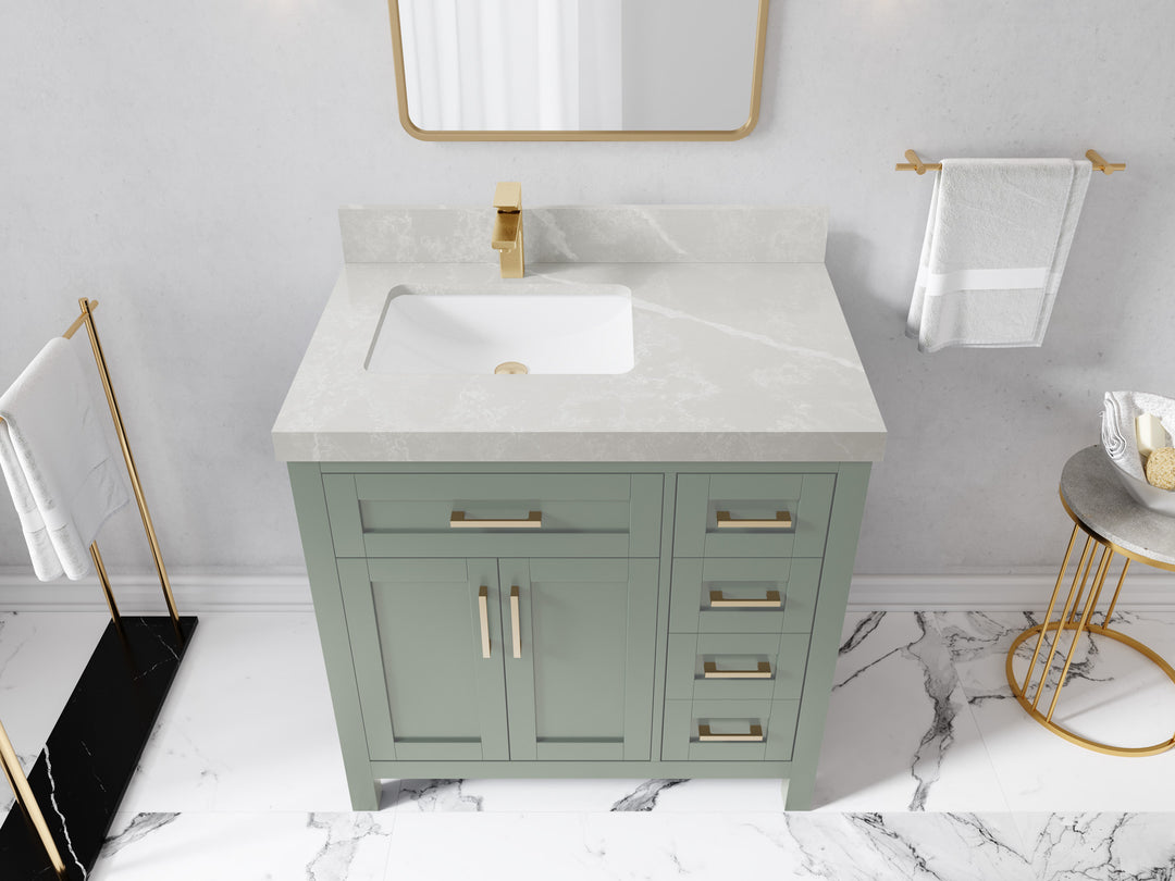 Cambridge 36 in. W x 22 in. D Left Offset Sink Bathroom Vanity
