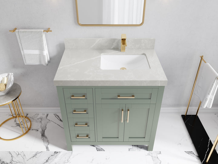 Cambridge 36 in. W x 22 in. D Right Offset Sink Bathroom Vanity - photo 18